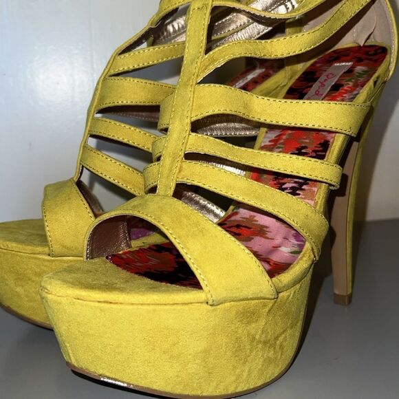 Qupid lime green cut out platforms size 9 - Picture 3 of 13
